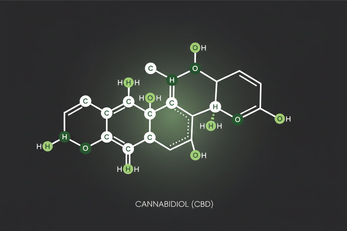 Molécule CBD - Structure chimique