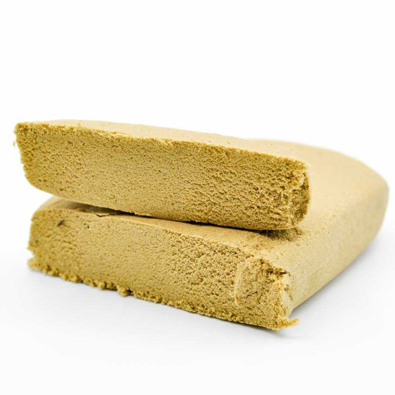 Pollen / résine CBD Blueberry, blocs dorés de hash