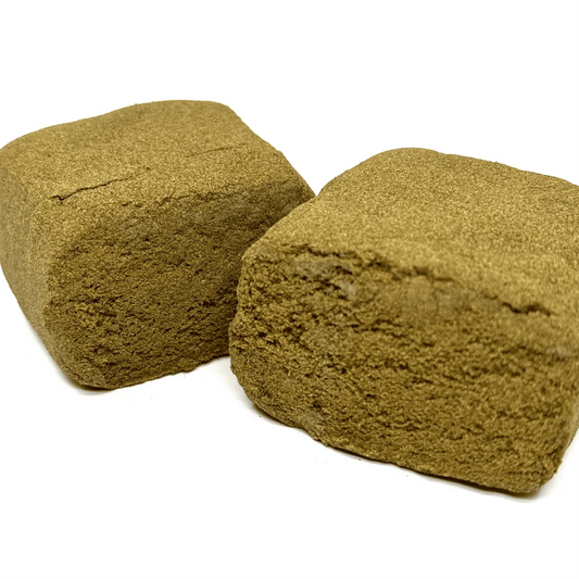 Résine CBD OG Amnésia, blocs de hash doré mousseux